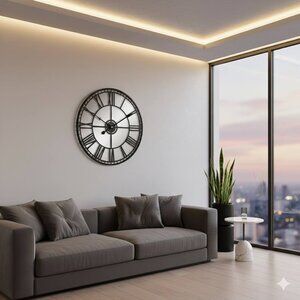 WALL CLOCK BLACK D:20in